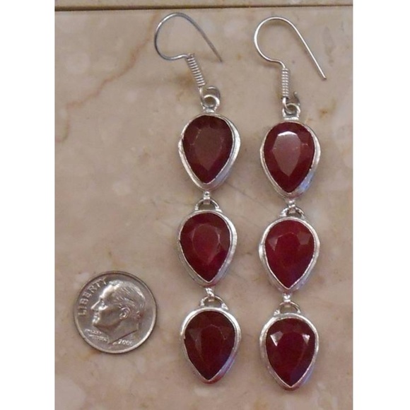 Jewelry - REAL RUBY sterling silver earrings SJ944-15